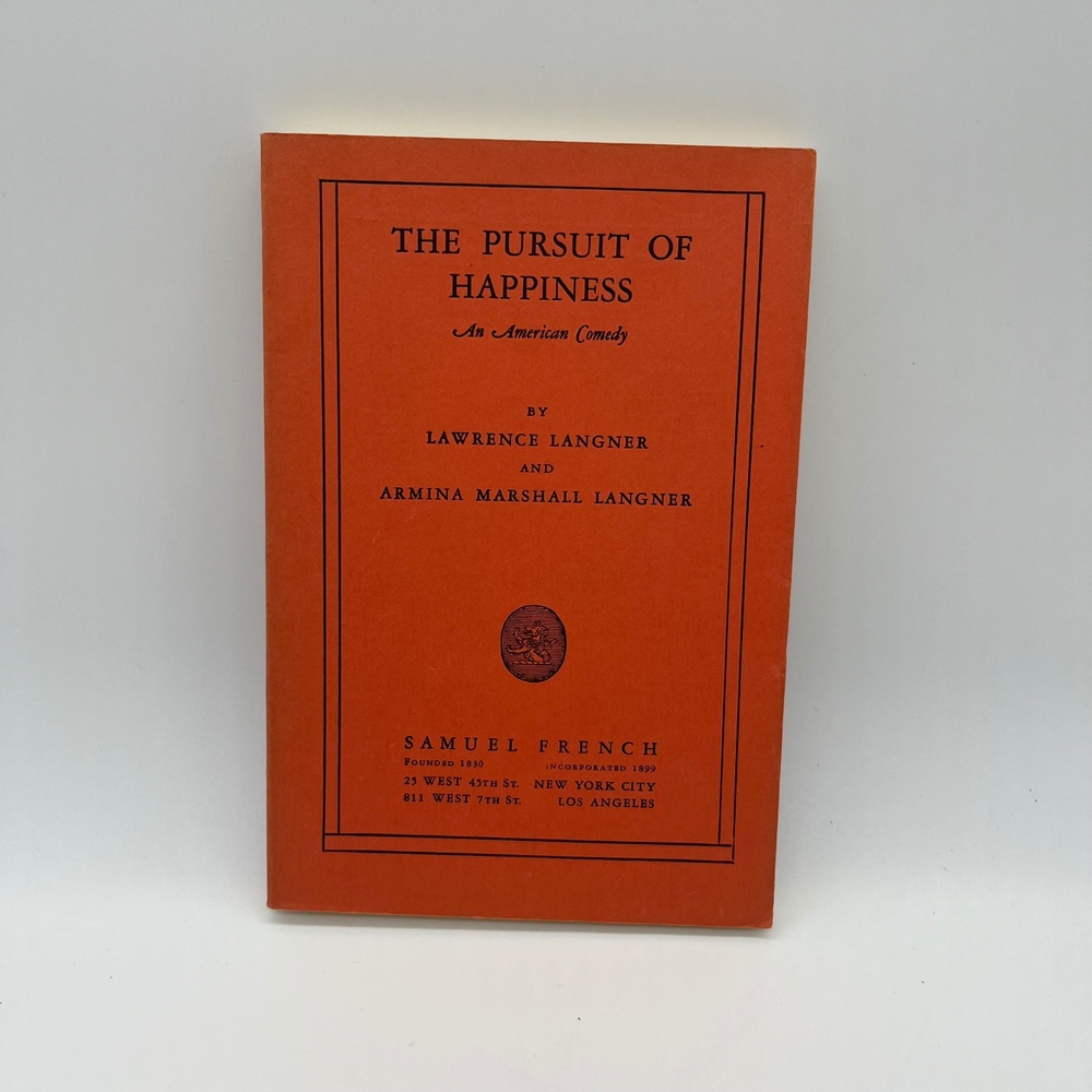 Rare The Pursuit of Happiness An American Comedy‎ Play by Lawrence Langner